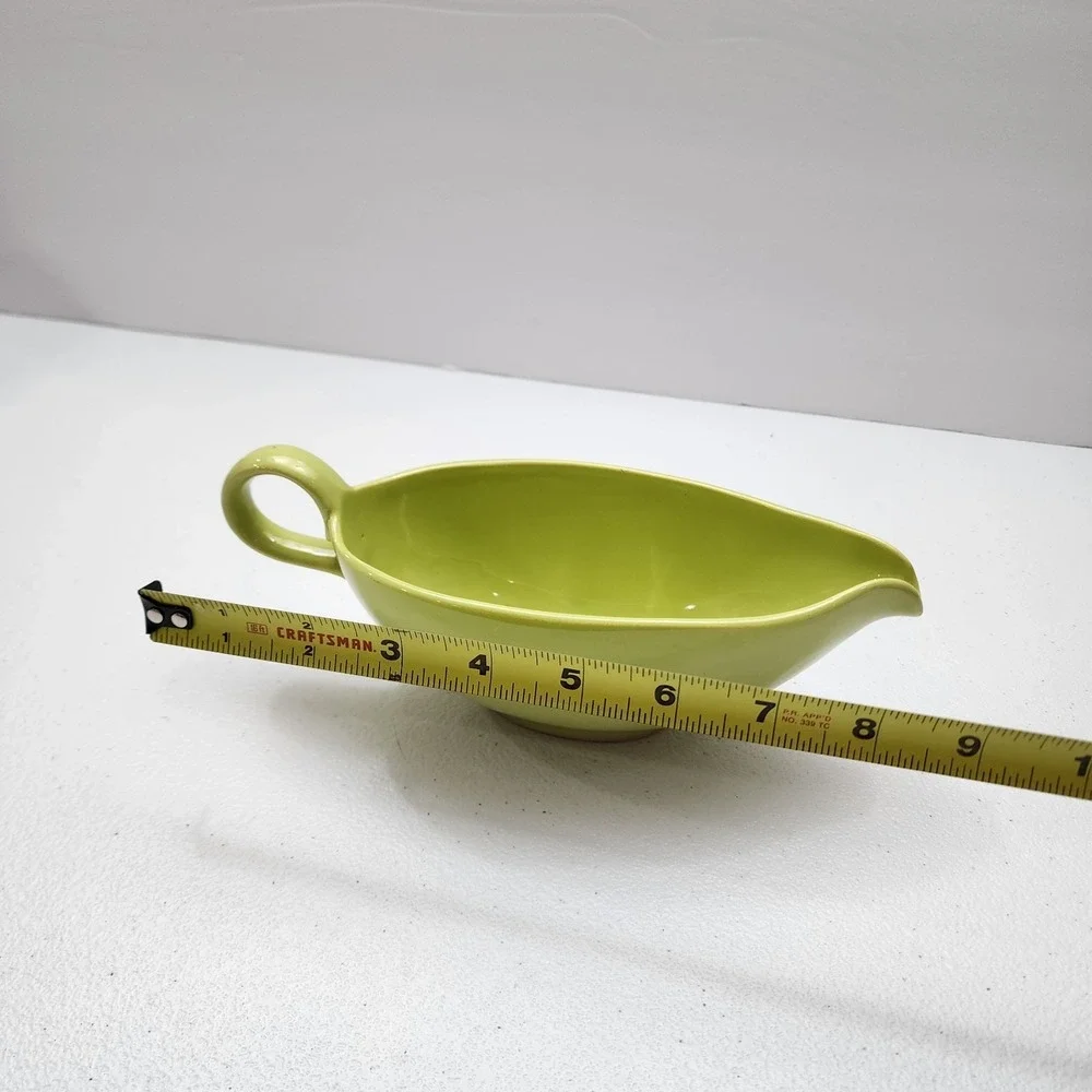 Rare Rhythm Homer Laughlin Gravy Sauce Boat Chartreuse Made In USA 1956